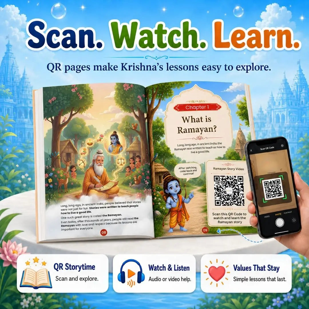 Sanatan Story Pack™ – Ramayan, Mahabharat & Bhagavad Gita for Kids (Ages 4–12) | Illustrated Bedtime Stories with Values