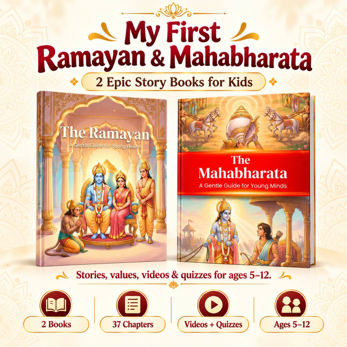 Ramayan & Mahabharat for Children – Illustrated 2-Book Bundle