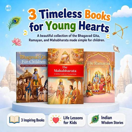 Sanatan Story Pack™ – Ramayan, Mahabharat & Bhagavad Gita for Kids (Ages 4–12) | Illustrated Bedtime Stories with Values