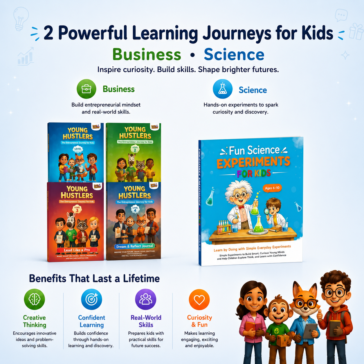 2 Powerful Learning Journey for Kids – Science &amp; Entrepreneurship | 5 Books for Ages 6–14